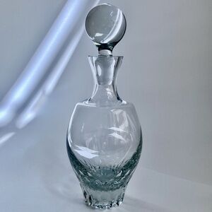 Mid 20th Century Krosno Clear Crystal Decanter With Ball Stopper